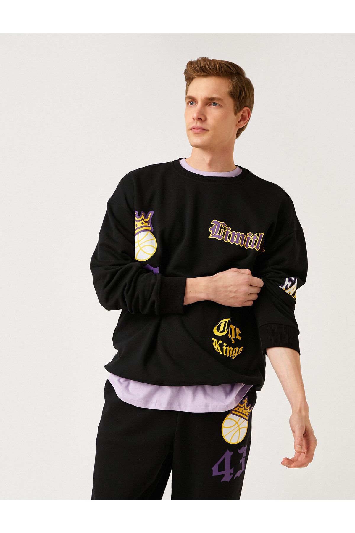 Koton Sweatshirt Schwarz Relaxed Fit Fast ausverkauft