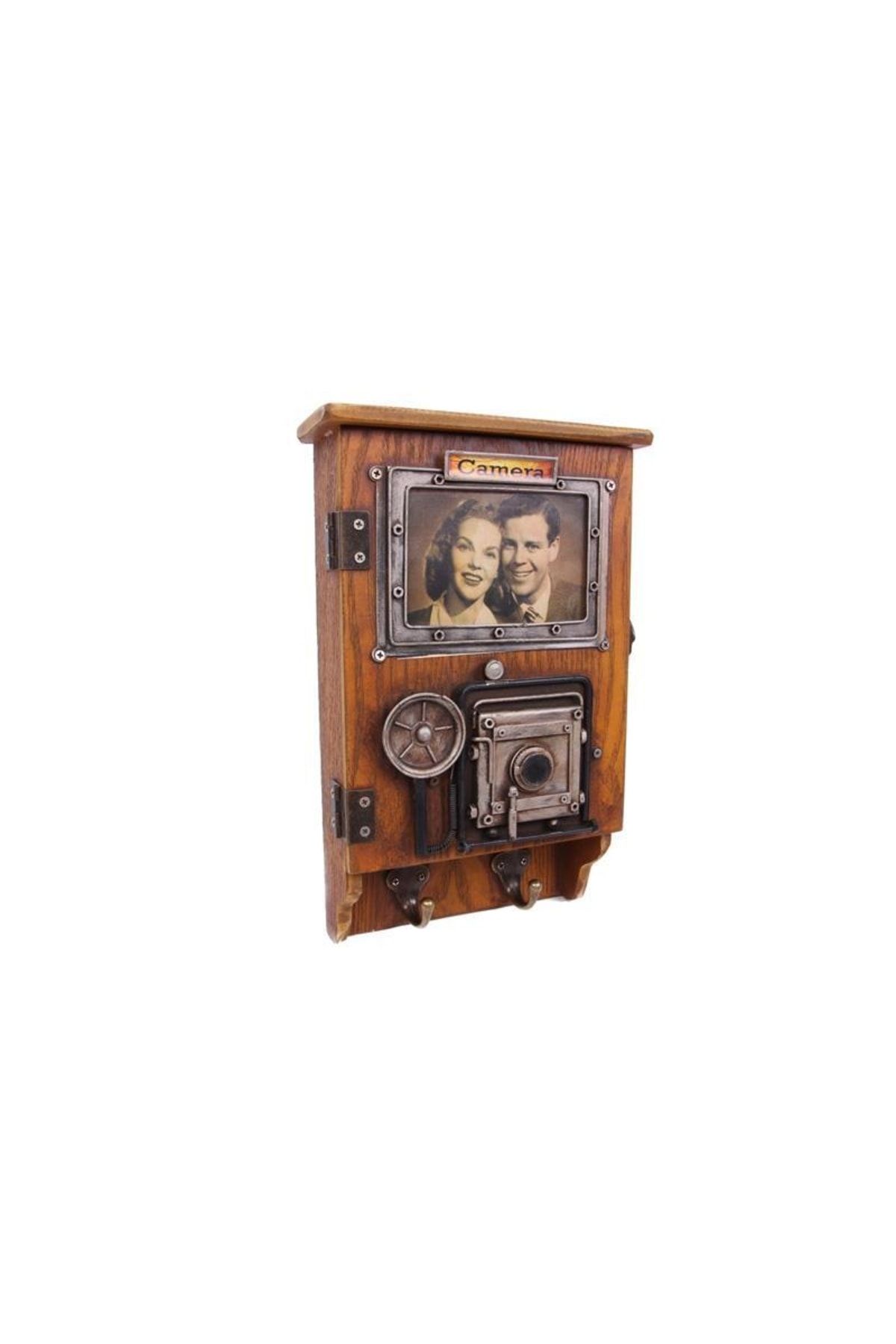 Dekoratif Metal Anahtarlık Çerçeveli Fotoğraf Makinesi Dekorlu