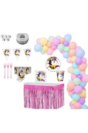 Mini Party Store Unicorn Lüks Hazır Doğum Günü Seti 16 Kişilik TYC00518974218