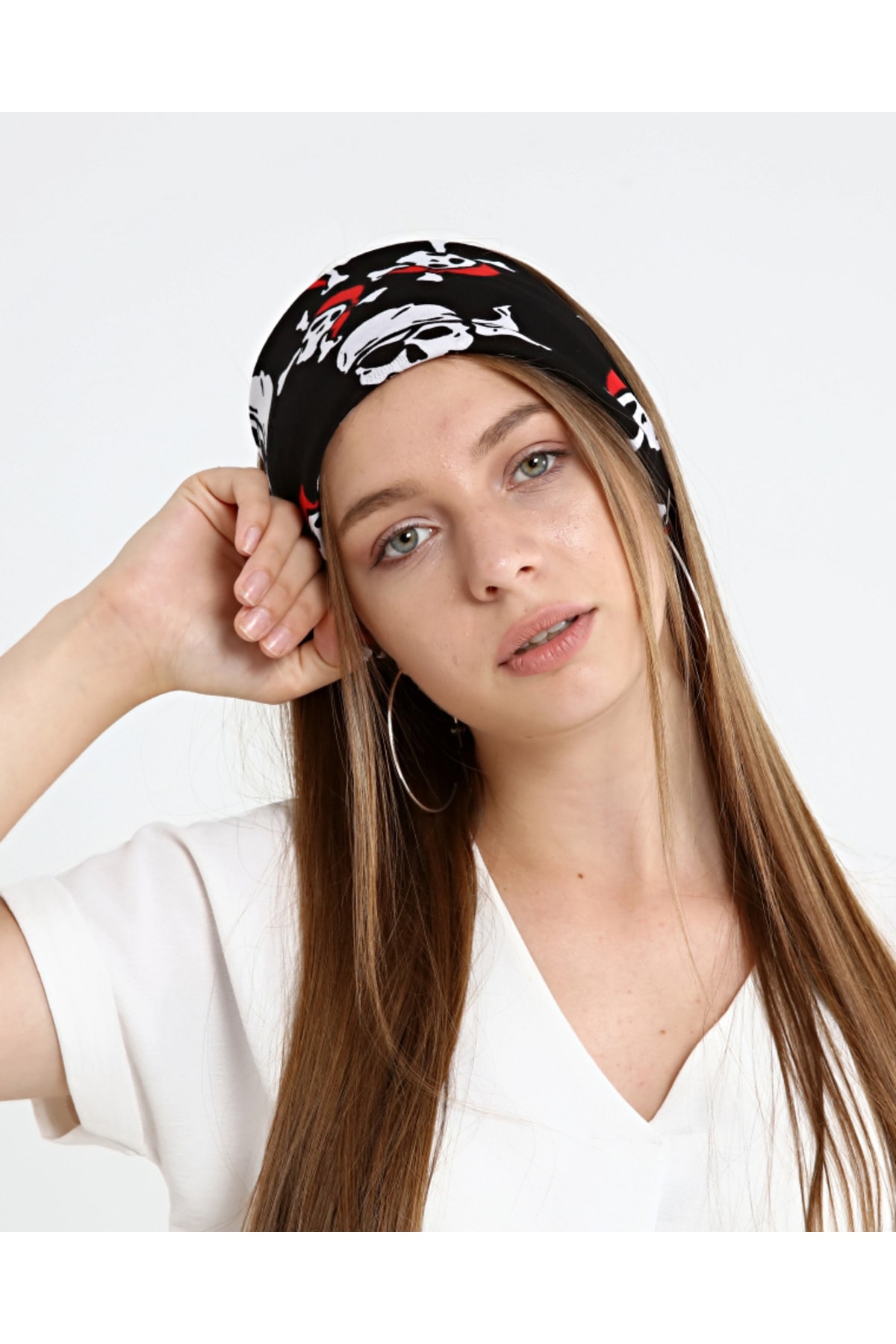 Bandana Fular Korsan 'pirate' Desenli %100 Pamuk Siyah 3