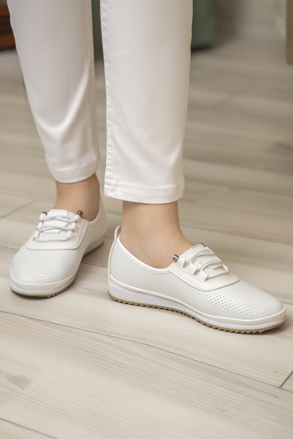 Ewen Tomm  Ortopedik Günlük Yumuşak Kadın Cilt Ipli Klasik Ayakkabı - Görsel 5