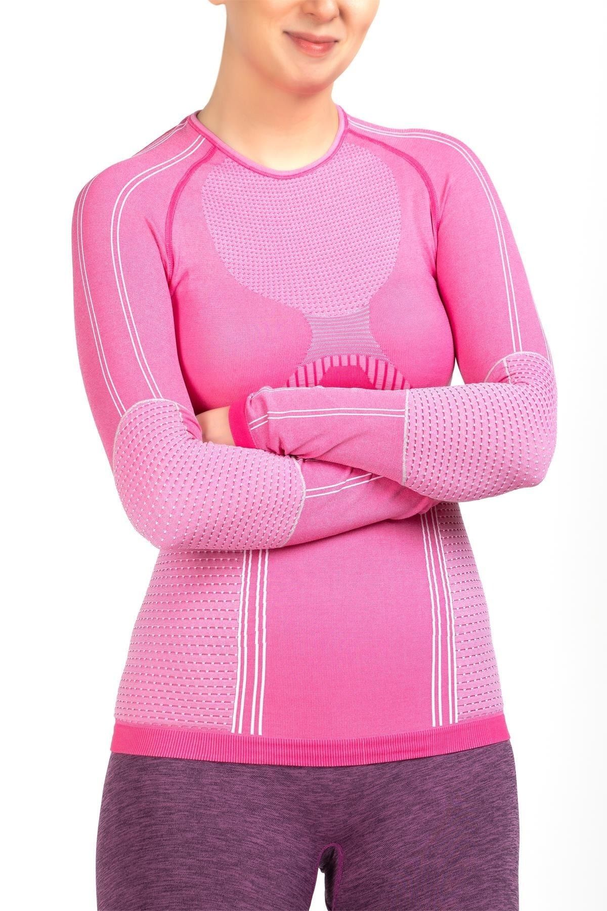 kingspearl Kadın Pro Dry Fit Uzun Kollu Dikişsiz Spor Tişört BY8884