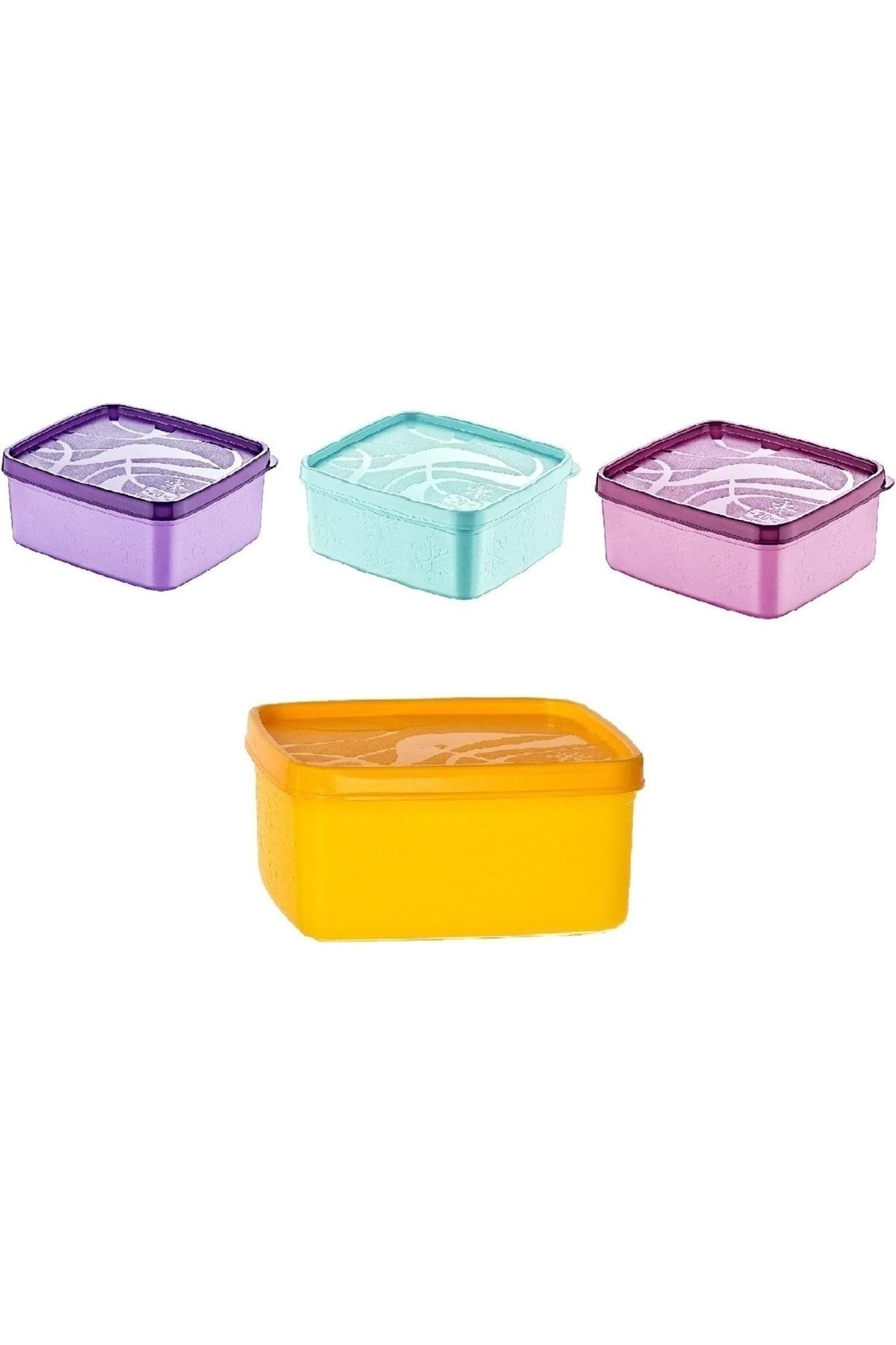 IRAK PLASTİK-4 Pieces 650 ml Alaska Deep Freezer Storage Container - Shallow and Square Design 1