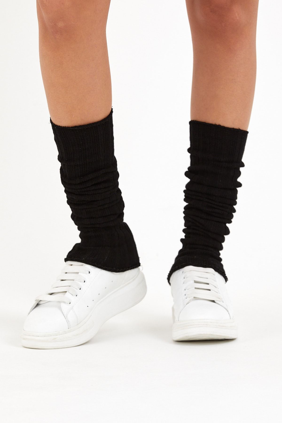 ASOS DESIGN knee high lace socks in black