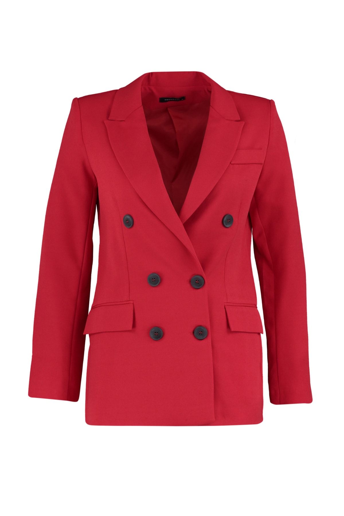 Trendyol Collection-Red Woven Lined Double Breasted Closure Blazer Jacket TWOAW23BC00019 6