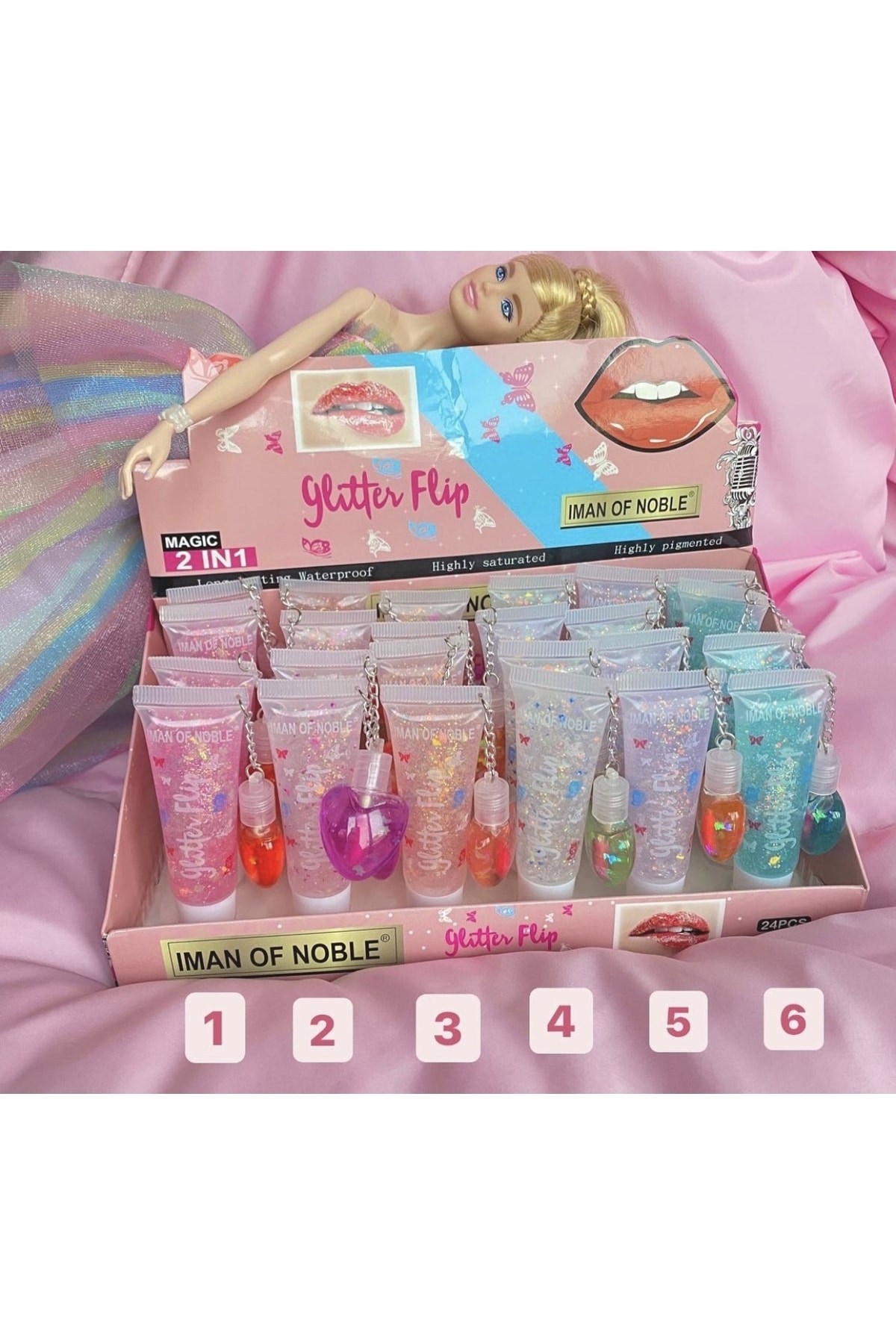 Aryahanım Kalpli Dudak Parlatıcısı 6 Adet Lip Gloss Lip Balm Lip Oil