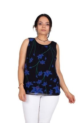 Büyük Beden Kadın Giyim Şifon Astarlı Bluz BZ854