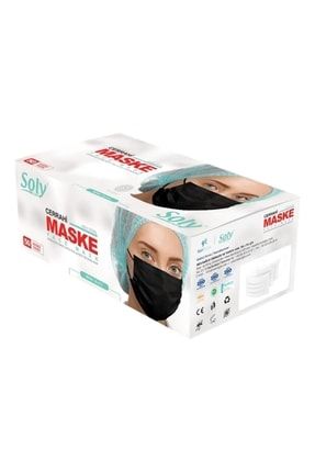 3 Katlı Sıyah Maske 50 Lı SOLYSYH50