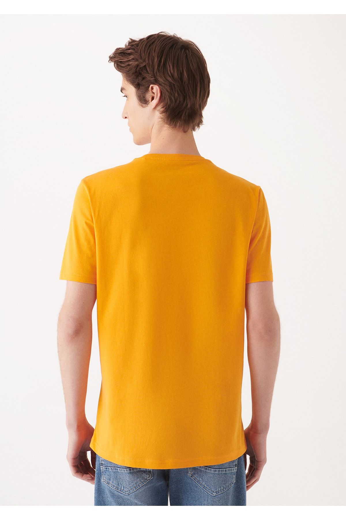 Mavi تی شرت نارنجی چاپی باریک / برش 8810549-71388