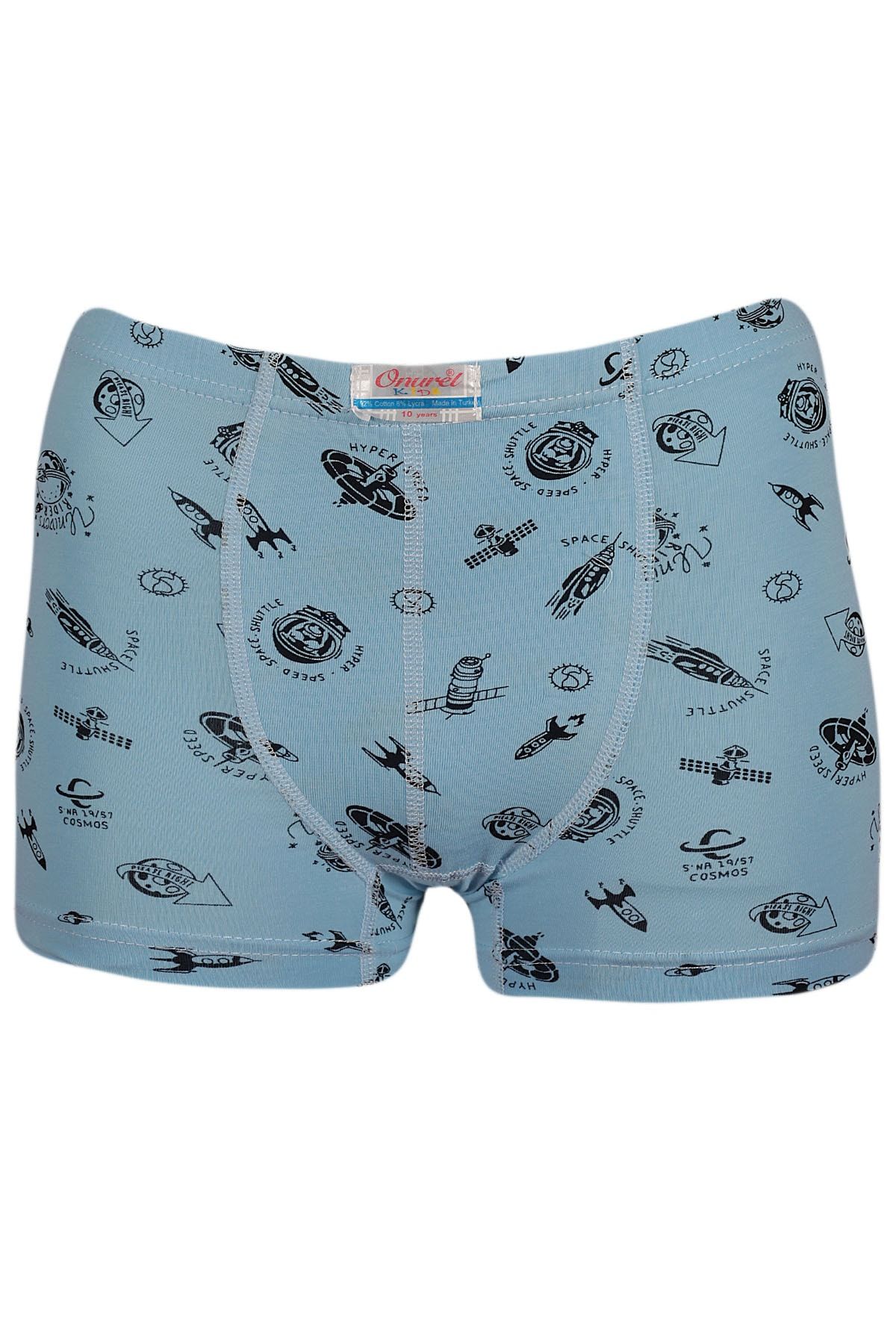 Onurel-Pack of 10 Lycra Colorful Patterned Boys' Boxers 133 F1 4