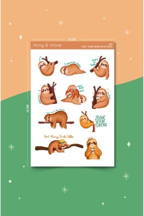 Sloth Tembel Hayvan Sticker Seti – Laptop Telefon Planlayıcı Dolap Için Sticker Seti #60 8683492350901