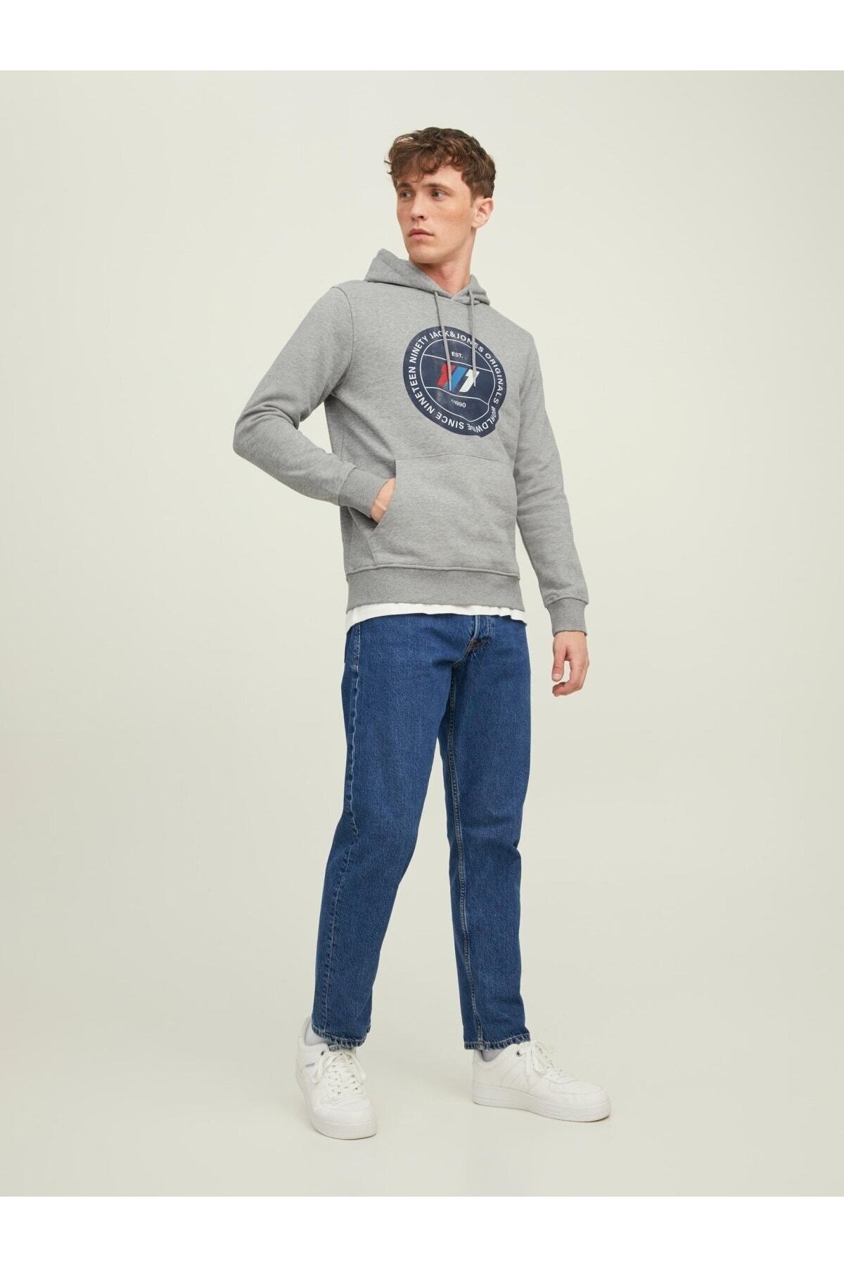 سویشرت مردانه خاکستری جک اند جونز | 12216046 اورجینال - تصویر 3