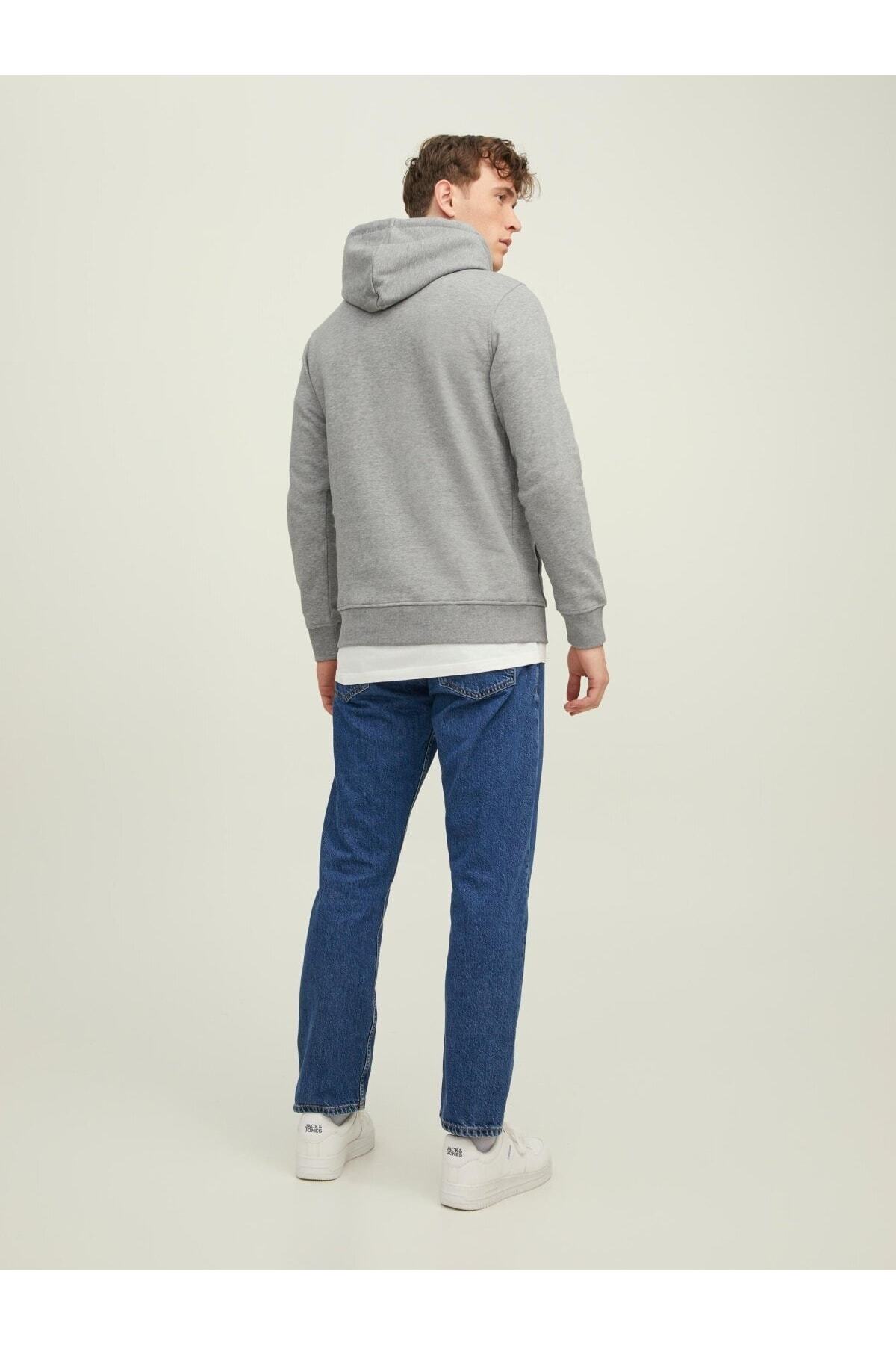 سویشرت مردانه خاکستری جک اند جونز | 12216046 اورجینال - تصویر 4