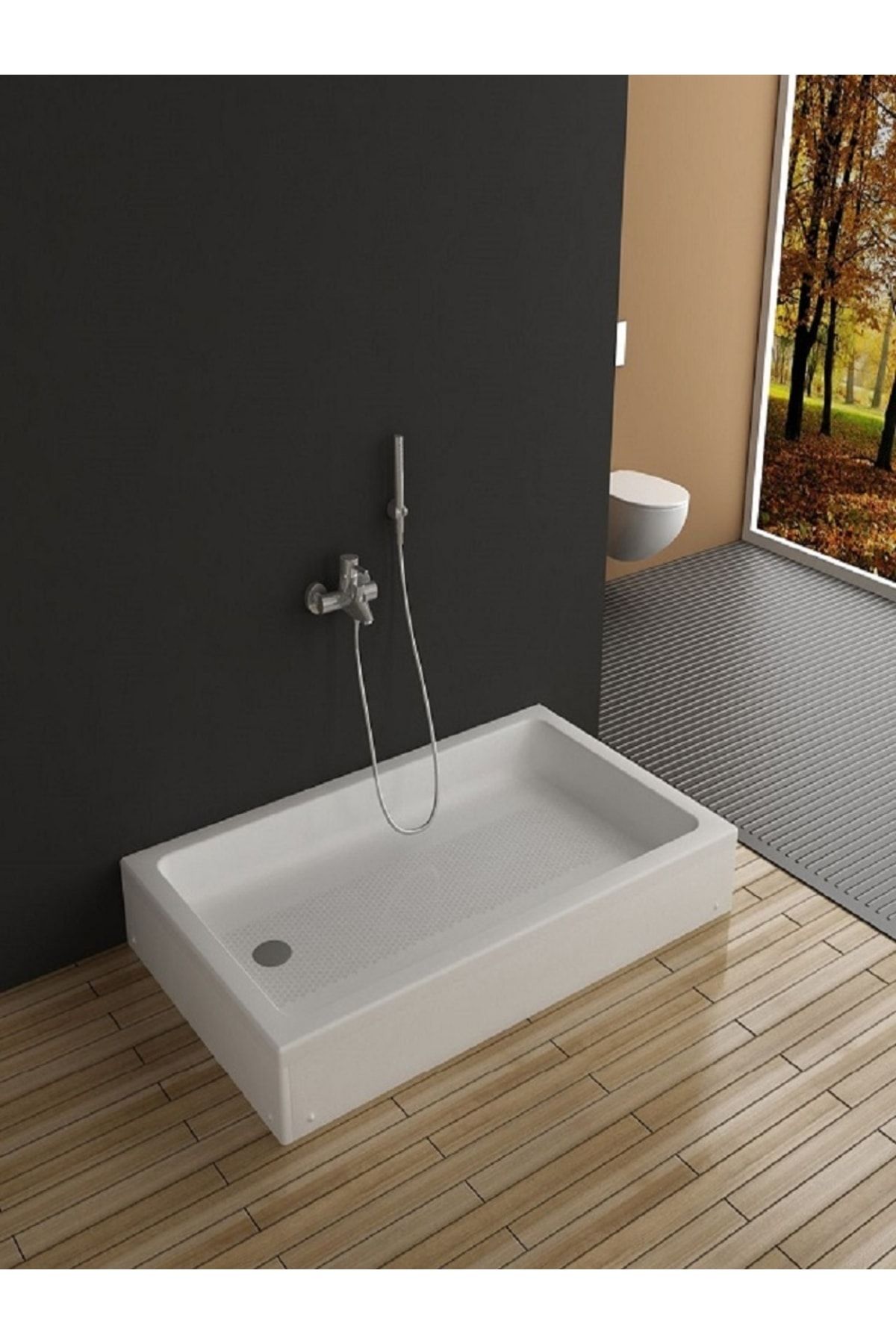 Esca 100x140 Dikdörtgen Panelli Duş Teknesi H-15 cm Yükseklik Kaliteli Sert Akrilik - Duşakabin