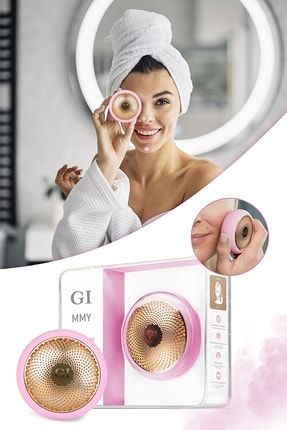 Gi Mask Ultrasonik Maske Uygulama Cihazı Işık Terapi Akıllı Peeling Pembe Masaj Cihazı NY5624
