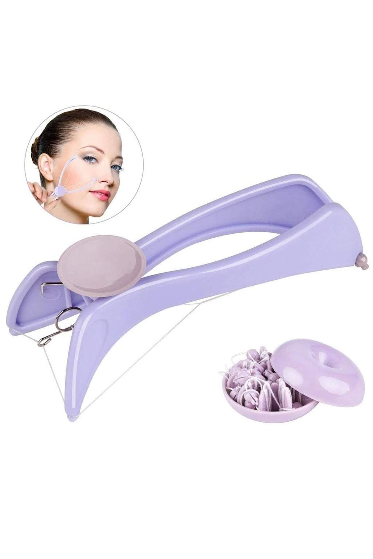 Sildne-أداة إزالة الشعر بالخيط (خيط الخد والوجه والحواجب والشارب) جهاز إزالة الشعر وإزالة الشعر + خيط إضافي 4