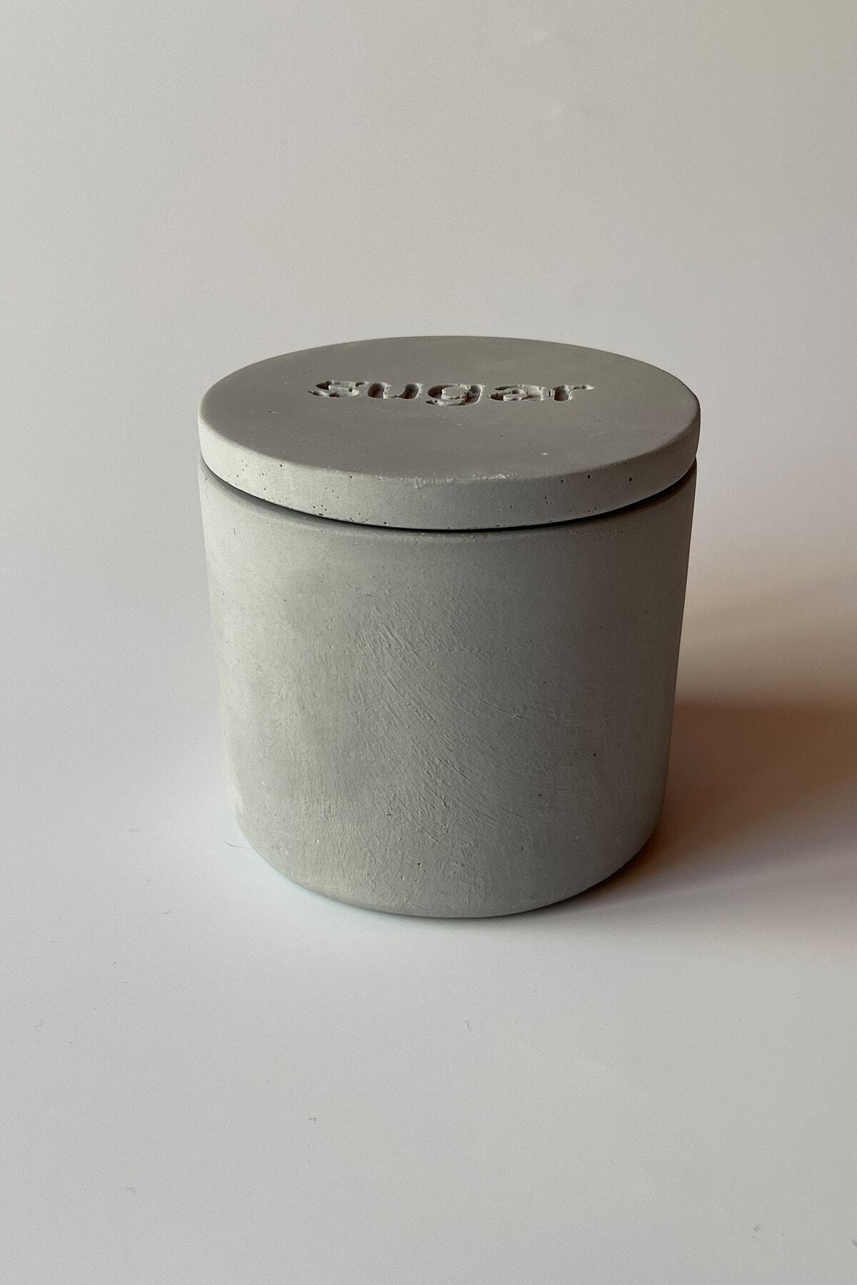 sin istanbul-Concrete Sugar Bowl with Lid Gray 3