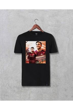As Roma Futbol Takım Paulo Dybala Özel Tasarım Baskılı Unisex Siyah Tişört 0802717sda161299