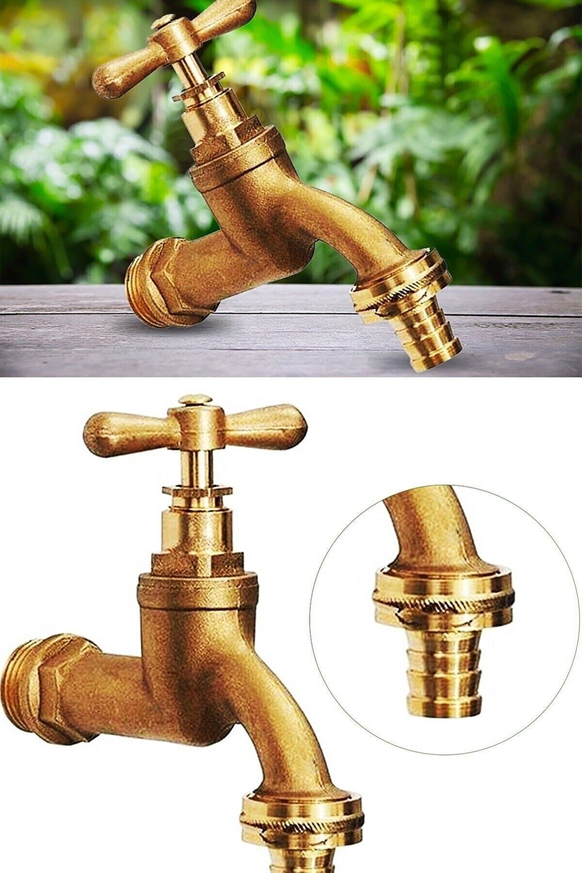 Genel Markalar Izmir Musluğu Sarı Pervane Rekorlu Bahçe Musluğu 1/2