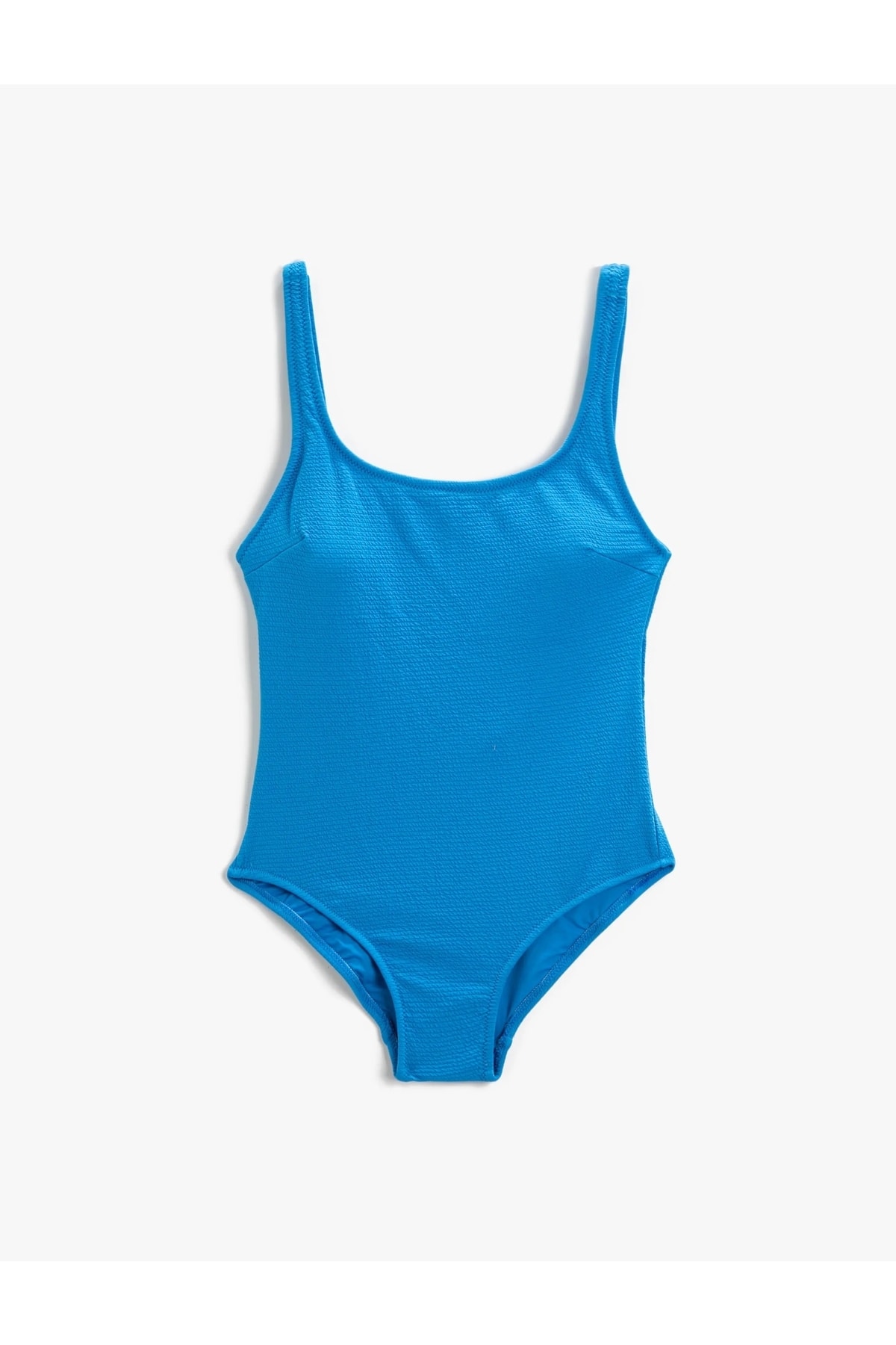 Badeanzug Mit Rüschen - Eckiger Ausschnitt - Ärmellos - Blau - KINDER