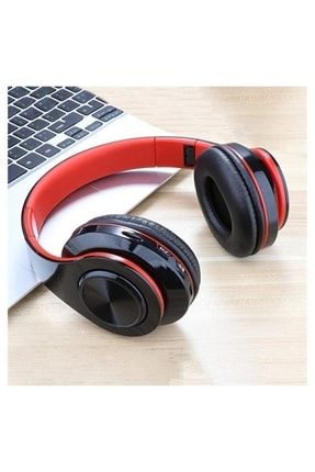 Kablosuz Kulaklık Bluetooth Özellikli Mikrofon Kulaküstü Kulaklık Led Işık Kırmızı Siyah B39 MultiB39