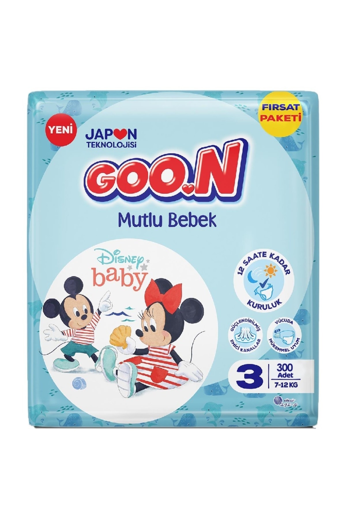 Goon Premium Goon Bebek Bezi Mutlu Bebek 3 Numara 7-12 Kg Aylık Fırsat Paketi 300 Adet