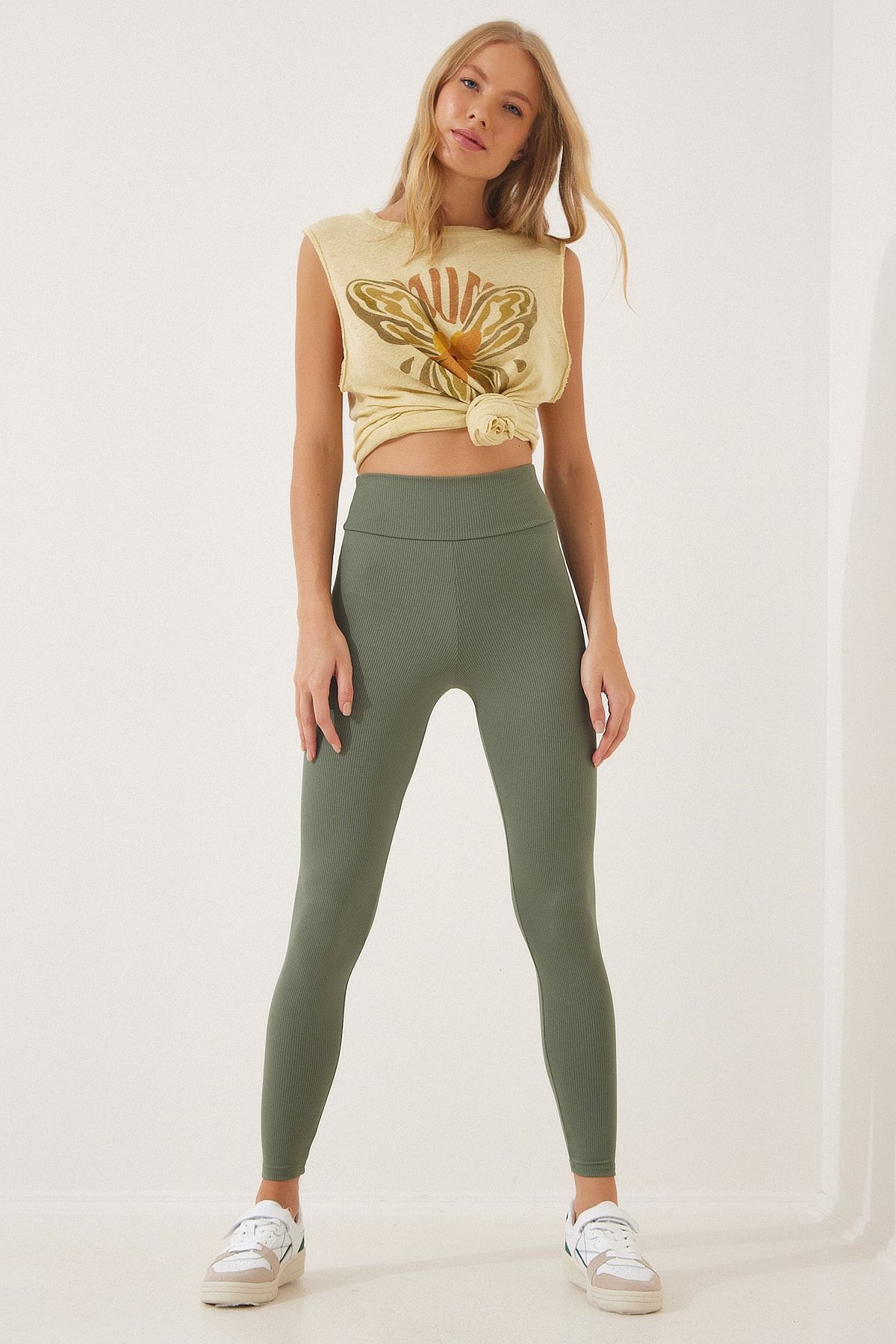 Happiness stanbul Leggings Green High Waist