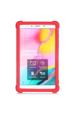 Sm Galaxy Tab A 8.0 (2019) T290-t295 Kılıf Standlı Silikon Kılıf - Kırmızı 33296