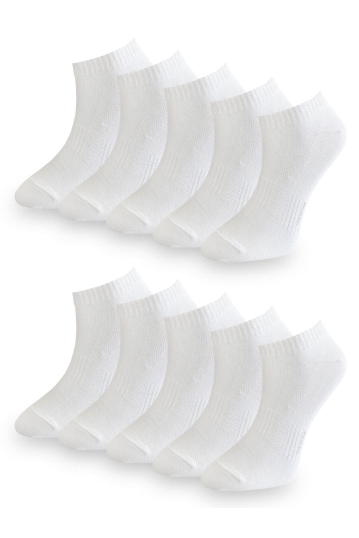 Çorap Çekmecesi Pamuklu Kısa Çorap Beyaz 10'lu