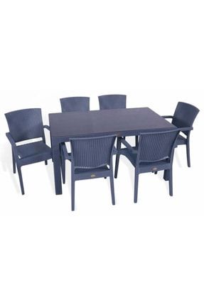 Zeugma Rattan 6' Lı Masa Ve Sandalye Takımı (ANTRASİT) Zeu-Ant