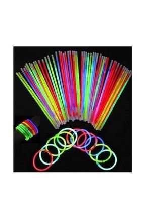 Neonlu Glow Stick Çubuk 100 Adet Parça Karışık Renkli (50 Adet Çubuk 50 Adet Bağlantı Aparatı) BP078039