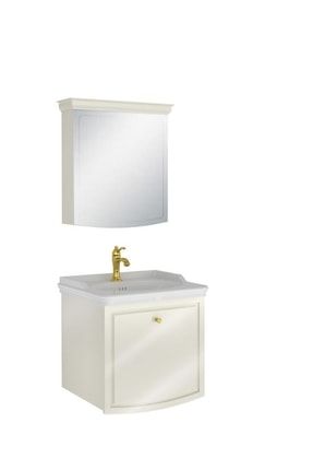 Arte+ 65 Cm Set (lavabo+lavabo Dolabı+ayna Dolabı) Parlak Krem (altın) 610100200761
