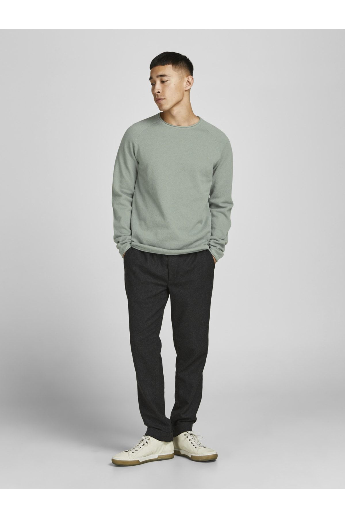 Jack & Jones Düz Renk Bisiklet Yaka Triko