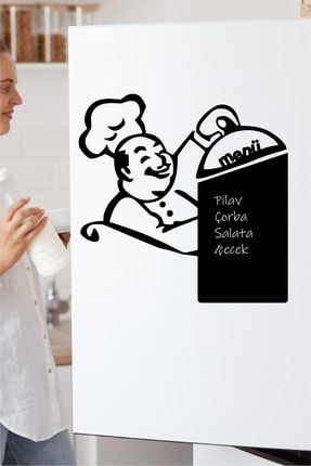 Aşçı Temalı Mutfak Listesi Yemek Menüsü Duvar Buzdolabı Sticker STC625