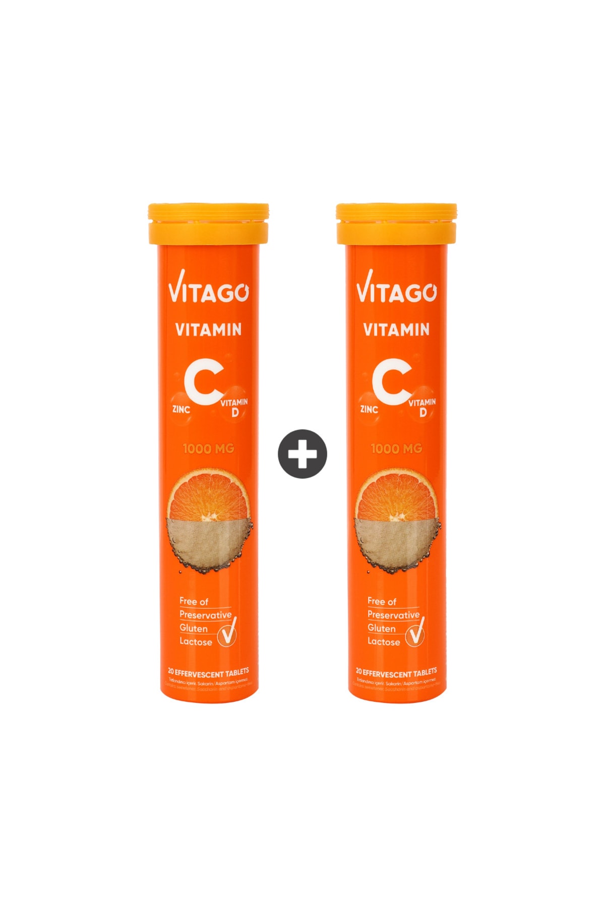 Vitago 2'li- C Vitamini, D Vitamini, Çinko 20'li Efervesan Tablet