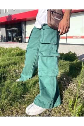 4 Cepli Baggy Fit Unisex Pantolon Yeşil BPM-63341