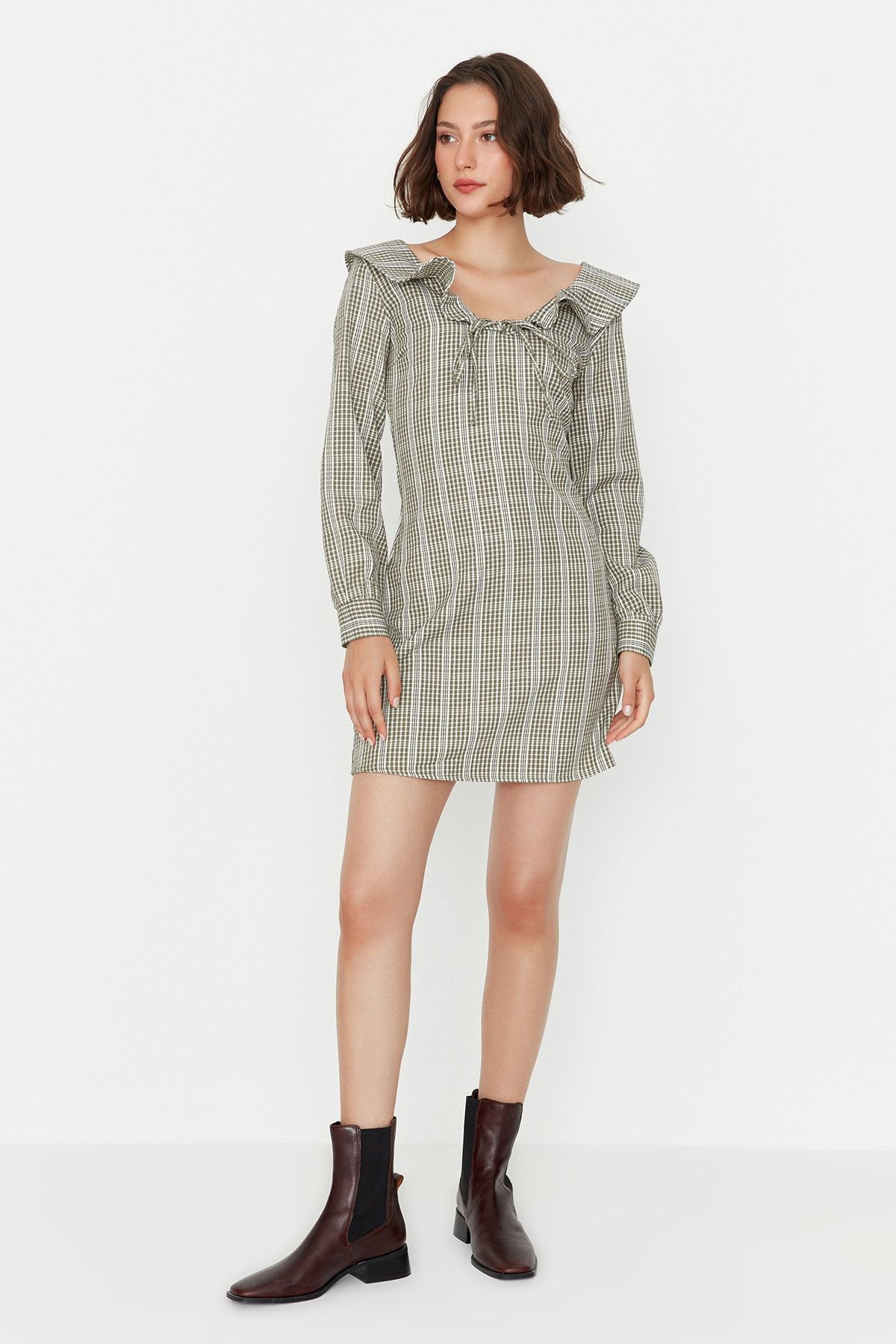 Trendyol Collection Kleid Khaki A-Linie