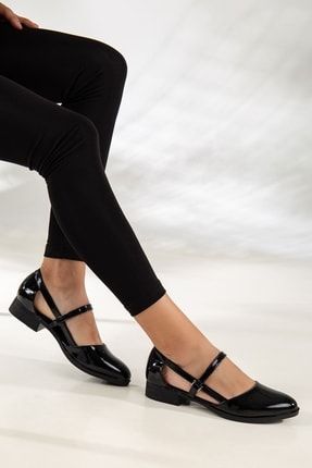 Mary Kısa Topuklu Rugan Ayakkabı Siyah mary-2020