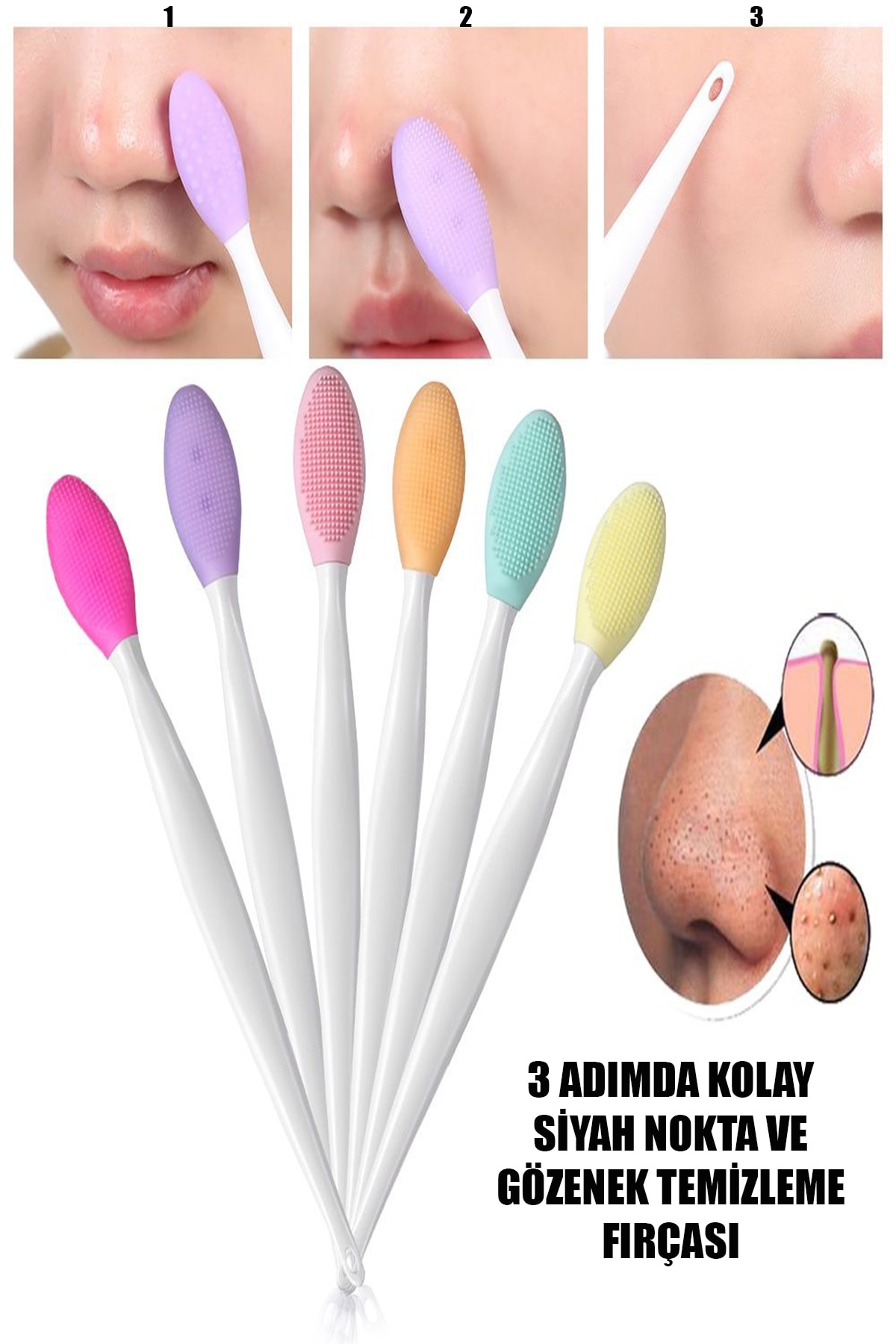 برس پاک کننده پوست و صورت مخصوص جوش های سرسیاه بینی و برس لایه بردار لب — peelin9844 — تصویر 2 از 5