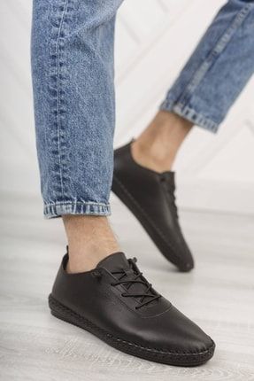 Erkek Siyah Yazlık Loafer Ayakkabı dericarikerkek