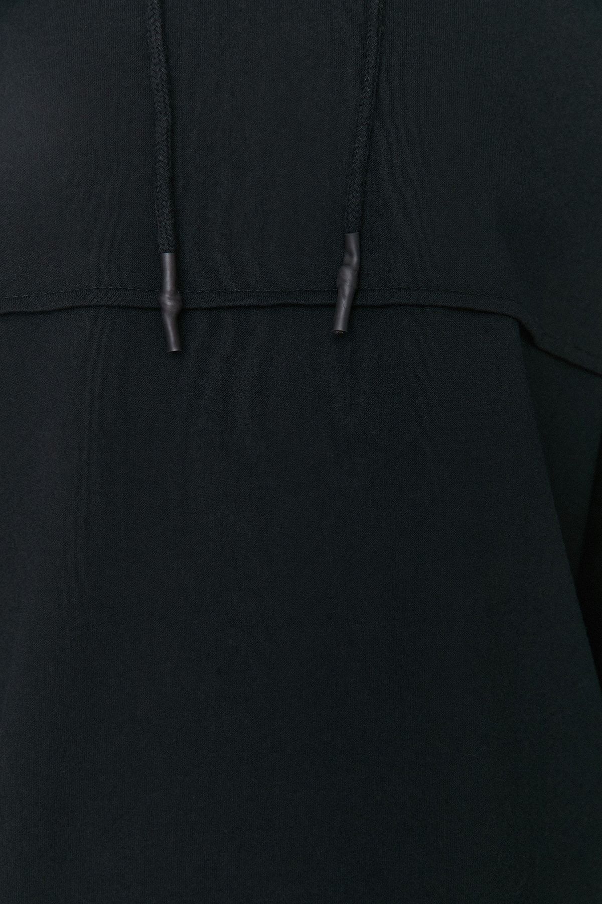 Trendyol Modest-Schwarzes Strick-Trainingsanzug-Set mit Kapuze TCTAW23EN00012 3