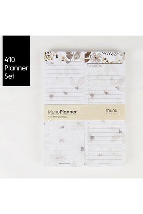 Munu Planner - 4'lü Planlayıcı Set - Floral (WEEKLY PLAN - TO DO LİST - NOTE) MPFLORALSET