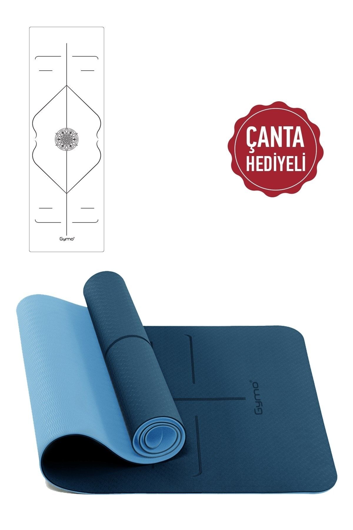 Gymo Alignment 6mm Tpe Yoga Mat Pilates Mat Blue - Trendyol