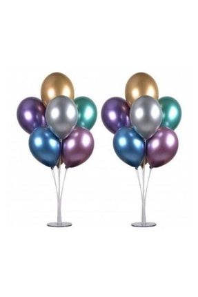 Balon Standı 7 Çubuklu 75 Cm Ve 7 Adet Metalik Balon PM4255435