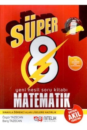 Nitelik 8.sınıf Yeni Nesil Süper Matematik Soru Kitabı PALME052