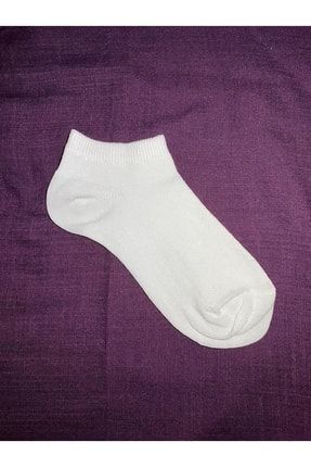 Unisex Beyaz Kısa Çorap Patik Çorap 12li HTT01