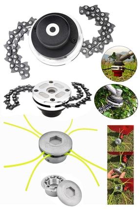 Motorlu Tırpan Universal Metal Başlık | Zincirli Tırpan Aparatı Başlığı Ot Çalı Biçme Seti Craft-2liSet
