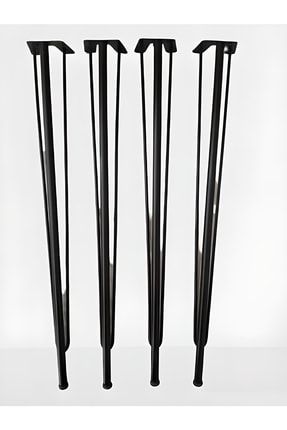 Metal Tel Ayak Firkete Zigon Sehpa Kütük Sehpa Ayağı 50 Cm ( 4 Adet ) Siyah kütük504
