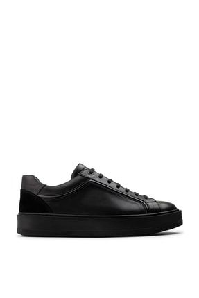 Hakiki Deri Siyah Sneaker Erkek Ayakkabı 01877MSYHP01