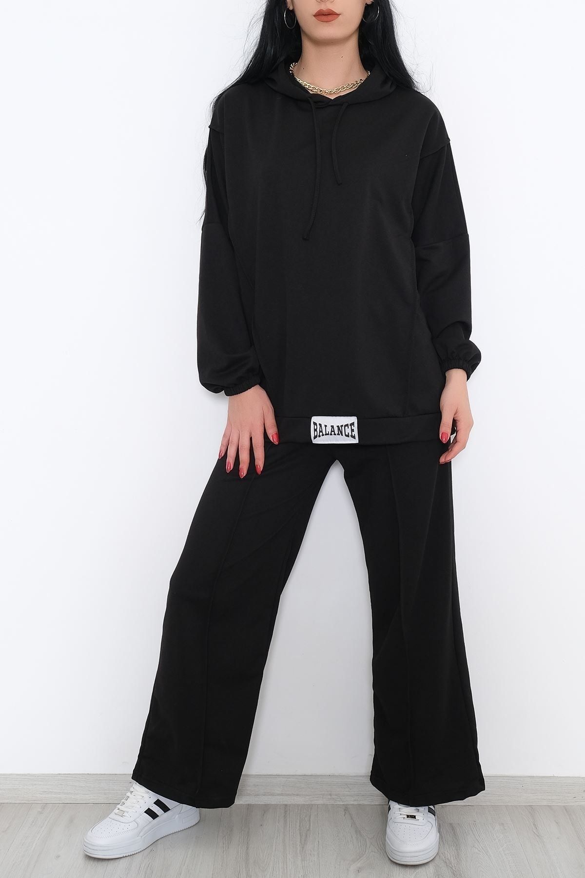 Black sweatsuit set sales